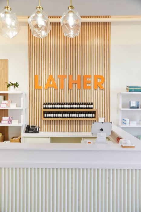 Lather interior signage