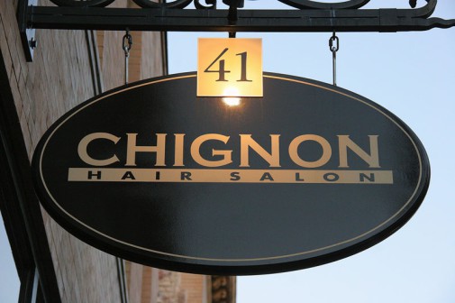Chignon Hair Salon signage