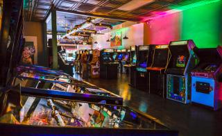 Neon Retro Arcade interior