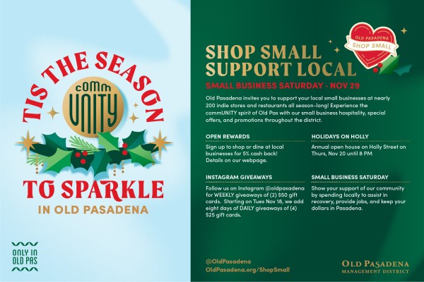 Shop Small - Support Local in Old Pasadena