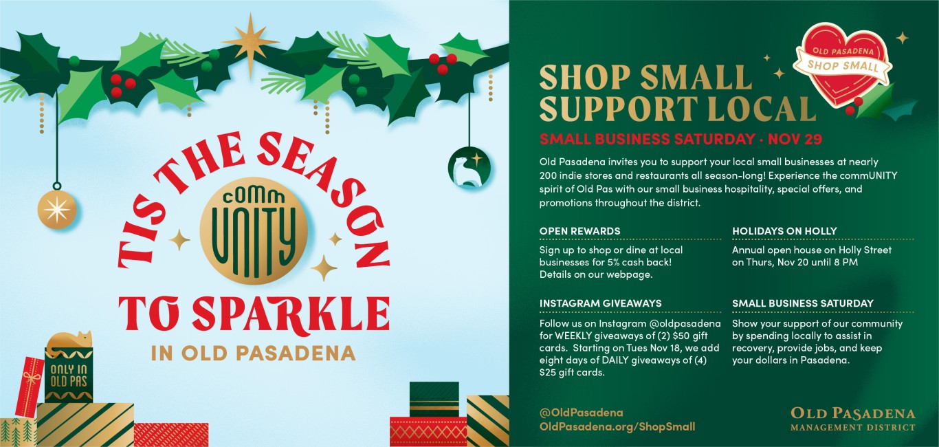 Shop Small - Support Local in Old Pasadena